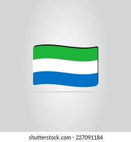 Flag of Sierra Leone on the background. Made in vector