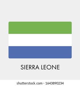 Flag of Sierra Leone on gray background. Vector illustration in trendy flat style. EPS 10.