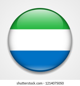 Flag of Sierra Leone. Round glossy badge