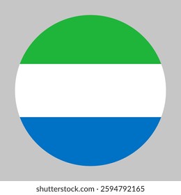 Flag of Sierra Leone round shape, national symbol