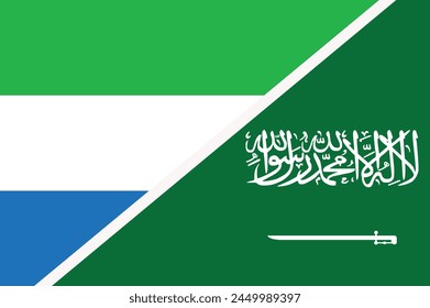 Fahne von Sierra Leone und Saudi-Arabien Konzept Grafikelement Illustration Vorlage Design
