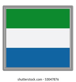 Flag of Sierra Leone with silver frame