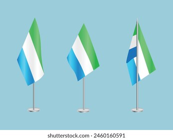 Flagge von Sierra Leone mit Silberstange