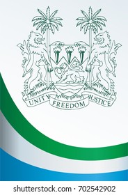 Flag of Sierra Leone, template for the award, an official document with the flag and the symbol of Sierra Leone