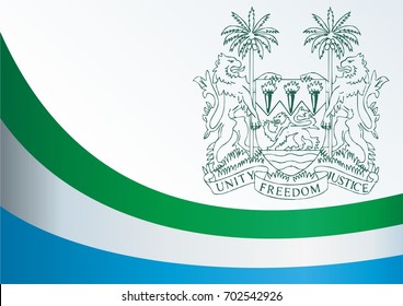 Flag of Sierra Leone, template for the award, an official document with the flag and the symbol of Sierra Leone