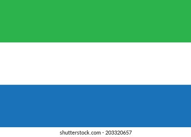 Flag of Sierra Leone. Vector. Accurate dimensions, element proportions and colors.