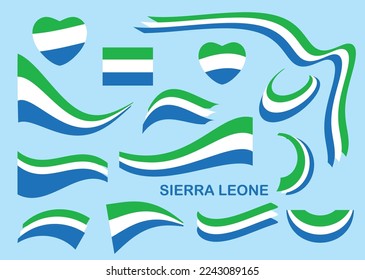 flag of Sierra Leone - vector curved elements