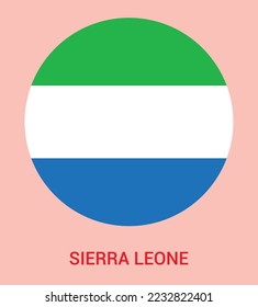 Flagge von Sierra Leone, Sierra Leone Flagge Vektorgrafik, Sierra Leone Flagge in einem Kreis.