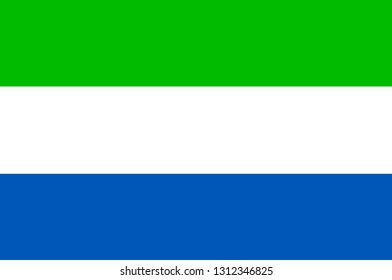 Flag Of Sierra Leone. Vector. Ratios and colors are observed.