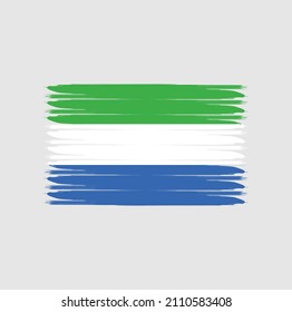 Flag of Sierra Leone with watercolor brush style