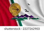 Flag of Sierra Vista, Arizona, USA. Realistic waving flag of Sierra Vista vector background.