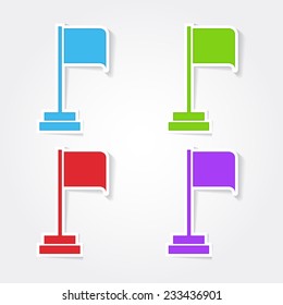 Flag Sign Colorful Vector Icon Design