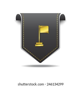 Flag Sign golden Vector Icon Design