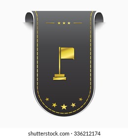 Flag Sign golden Vector Icon Design