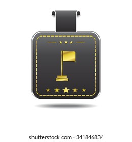 Flag Sign golden Vector Icon Design