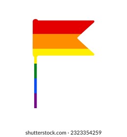 Flag sign illustration. Rainbow gay LGBT rights colored Icon at white Background. Illustration.