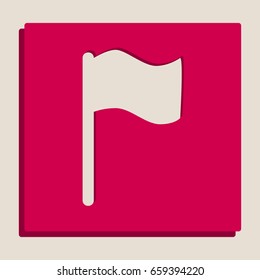 Flag sign illustration. Vector. Grayscale version of Popart-style icon.