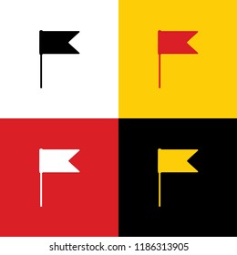 Flag sign illustration. Vector. Icons of german flag on corresponding colors as background.