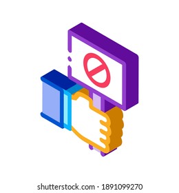 flag sign indicating protest icon vector. isometric flag sign indicating protest sign. color isolated symbol illustration