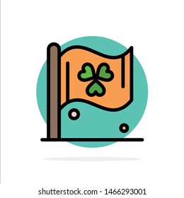 Flag, Sign, Ireland Abstract Circle Background Flat color Icon. Vector Icon Template background