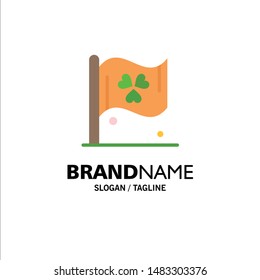 Flag, Sign, Ireland Business Logo Template. Flat Color
