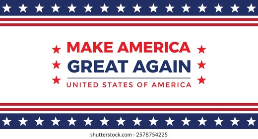 Flag with sign Make America Great again