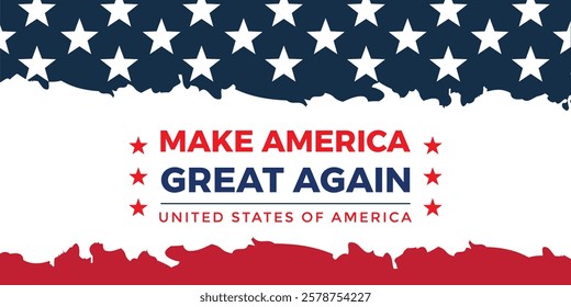 Flag with sign Make America Great again