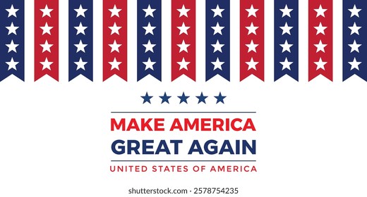 Flag with sign Make America Great again