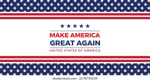 Flag with sign Make America Great again