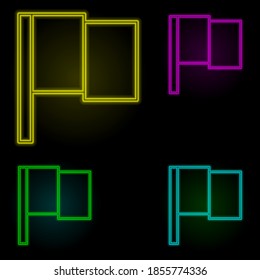 Flag sign neon color set icon. Simple thin line, outline vector of image icons for ui and ux, website or mobile application