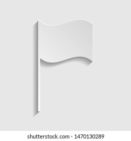 Flag sign. Paper style icon. Illustration.