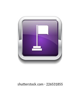 Flag Sign Purple Vector Icon Button
