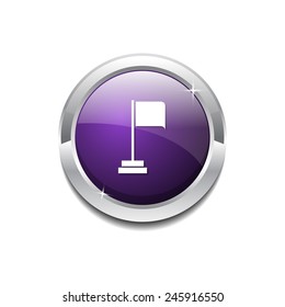 Flag Sign Purple Vector Icon Button