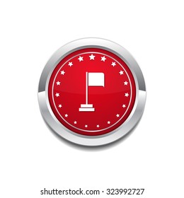 Flag Sign Red Vector Icon Button
