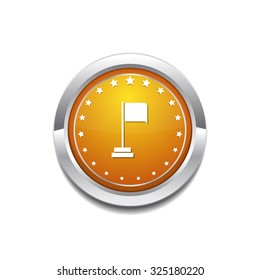 Flag Sign Yellow Vector Icon Button