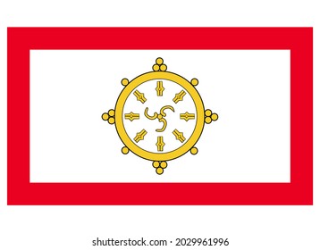Flag of Sikkim Isolated Vector