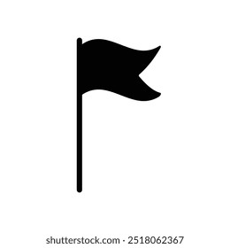 flag silhouette icon isolated on white. Vector