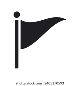 Icono de silueta de bandera, indicador vectorial.