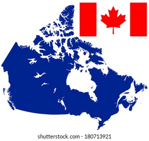 Flag Silhouette Map Canada All Objects Stock Vector (Royalty Free ...