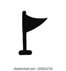 flag silhouette vector icon. isolated object.