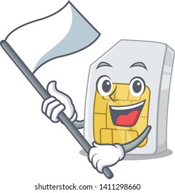 With flag simcard in the a mascot wallet
