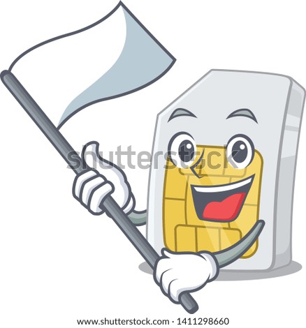 With flag simcard in the a mascot wallet