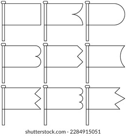 Flag simple design. Flag decorative elements.