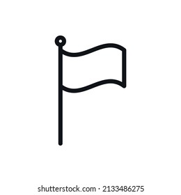 Flag simple line vector icon.