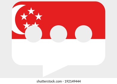 The flag of Sinfapore in a messaging bubble