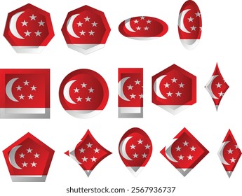 The flag of Singapore was adopted in 1959, the year Singapore became self-governing within the British Empire