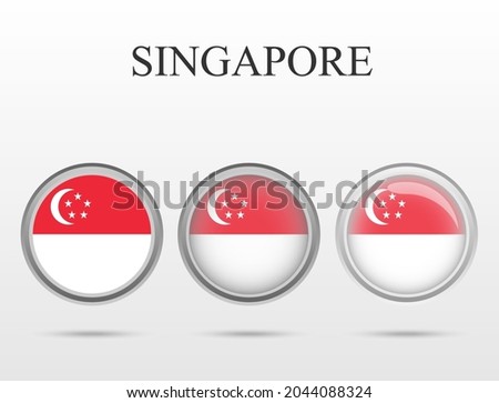 Flag of Singapore in the form of a circle