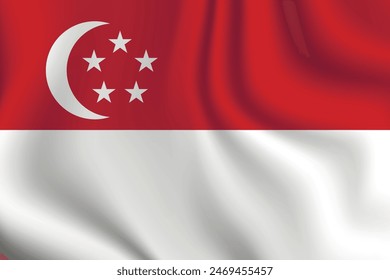 Flag of Singapore. National symbol in official colors. Template icon. Abstract vector background.