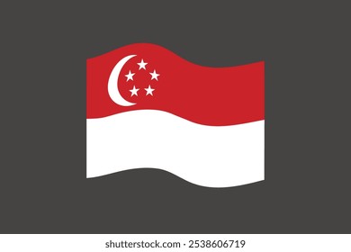 Flag of Singapore. National symbol in official colors. Template icon. Abstract vector background.