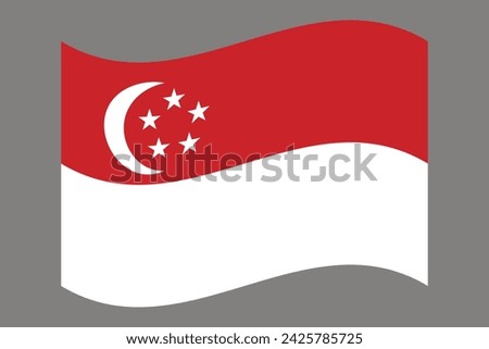 Flag of Singapore. National symbol in official colors. Template icon. Abstract vector background.